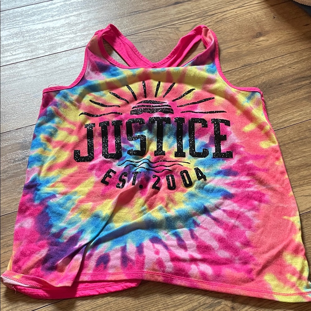 Justice Colorful Tie-Dye Tank (Bin D)